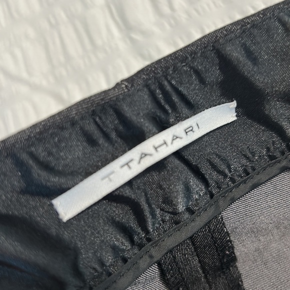 Tahari Womens Wide Leg High Waisted Trousers Charcoal Gray Career Pants Size 10 - Picture 15 of 15